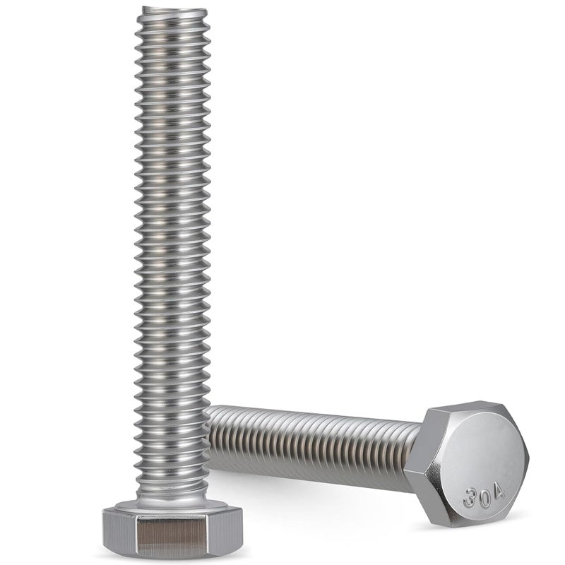 Krysay 4Pcs 3/8-16 x 6 Hex Head Screw Bolt,304 Stainless Steel 18-8,External Hex Drive,Fully Threaded. - Image 1